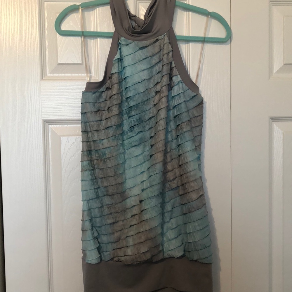 teal and grey halter top